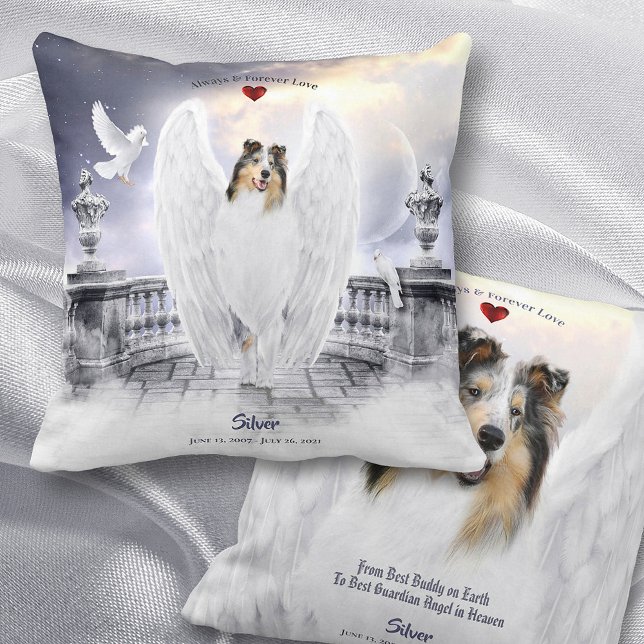 Blue Merle Collie Angel, Hund Heaven - Pet Memoria Kudde (Skapare uppladdad)