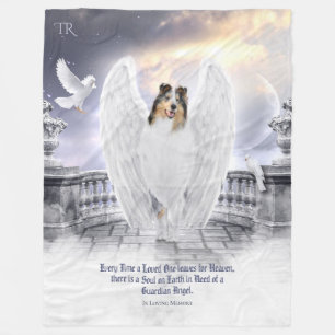 Blue Merle Collie Angel i Hund Heaven, Keepsaké - Fleecefilt