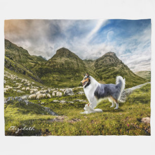Blue Merle Collie Sheep samlare - Personlig Fleecefilt