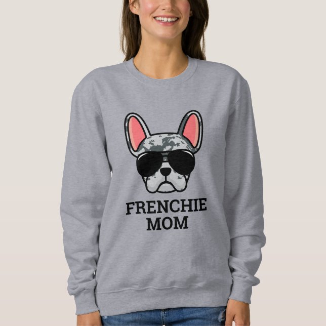Blue Merle Fransk Bulldog Frenchie Hund Mamma T Shirt (Framsida)