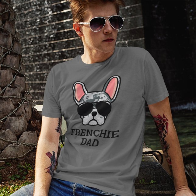 Blue Merle Fransk Bulldog Frenchie Hund Pappa T Shirt (Skapare uppladdad)