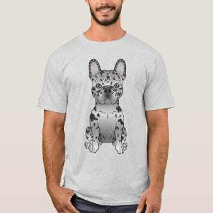Blue Merle Fransk Bulldog/Frenchie Tecknad hund T Shirt