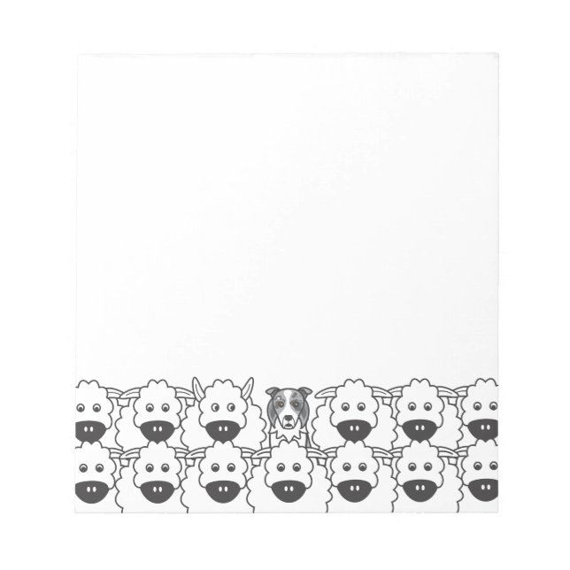 Blue Merle Gräns Collie i får Anteckningsblock (Framsida)