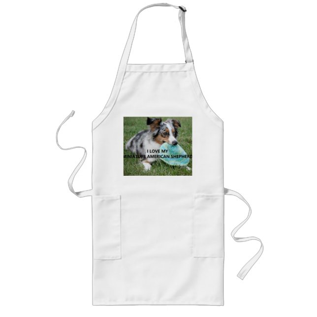 Blue_Merle_Miniature_American_Shepherd kärlek w pi Långt Förkläde (Framsidan)