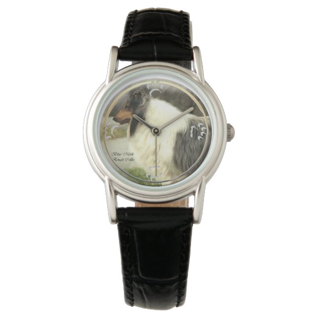 Blue Merle Rough Collie Gifts Armbandsur (Framsida)