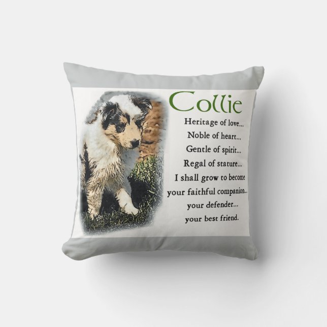 Blue Merle Rough Collie Puppy Kudde (Framsida)