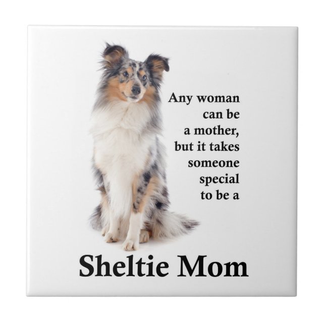 Blue Merle Sheltie Mamma Tile Kakelplatta (Framsidan)