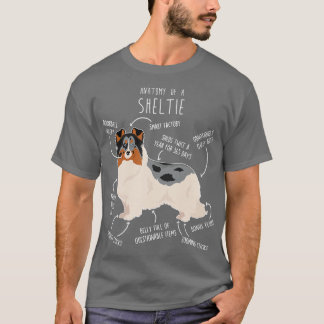 Blue Merle Sheltie Shetland Sheepdog Anatomy 1 T Shirt