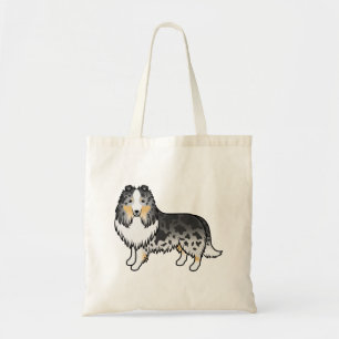 Blue Merle Shetland Sheepdog Sheltie Tecknad hund Tygkasse