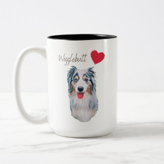 Blue Merle Wiggle Butt Aussie Två-Tonad Mugg