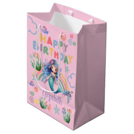 Blue Mermaid Gift Bag in Pink