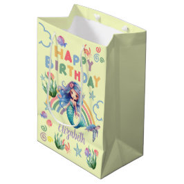 Blue Mermaid Gift Bag in Yellow