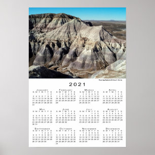 Blue Mesa Badlands Desert Mountains 2021 Kalender Poster