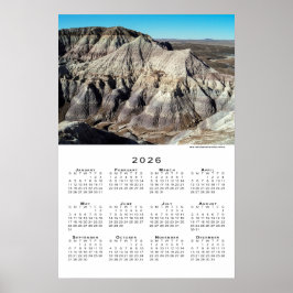 Blue Mesa Badlands Ökenberg 2026 Kalender Poster