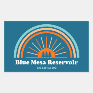 Blue Mesa Reservoir Colorado Rainbow Rektangulärt Klistermärke
