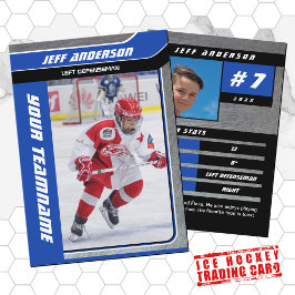 Blue Metall Ice Hockey Trading Card