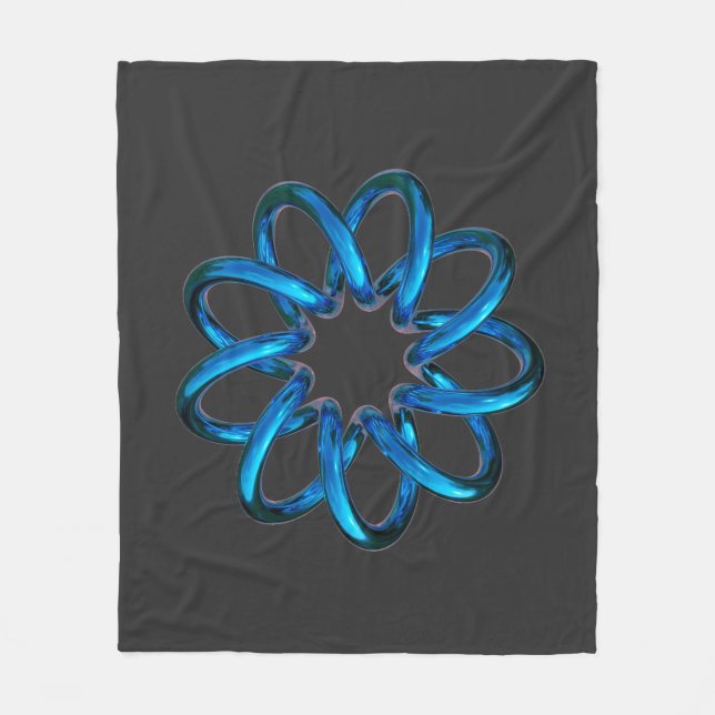 Blue Metallic Torus Knot Fleecefilt (Framsidan)