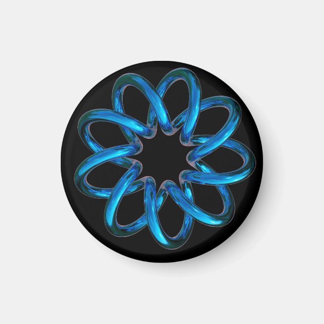 Blue Metallic Torus Knot Magnet (Framsidan)