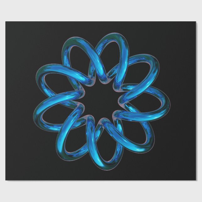 Blue Metallic Torus Knot Presentpapper (Platt)