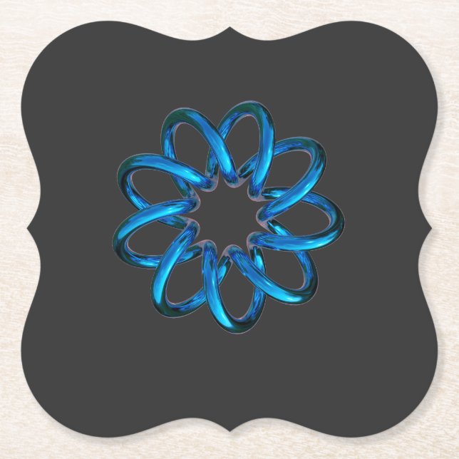 Blue Metallic Torus Knot Underlägg Papper (Framsida)