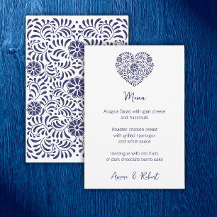 Blue Mexican Talavera Heart Meddelande