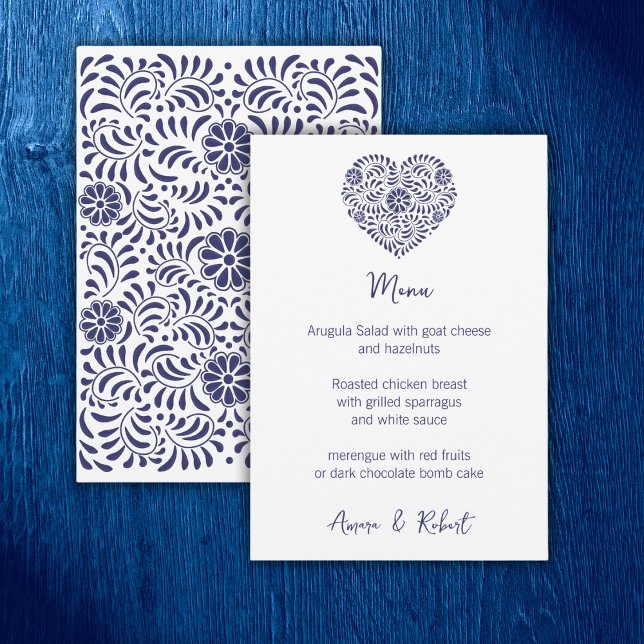 Blue Mexican Talavera Heart Meddelande (Skapare uppladdad)