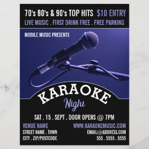Blue Microphone, Karaoke Event Advertising Reklamblad