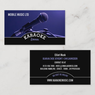 Blue Microphone, Karaoke Event Organizer Visitkort