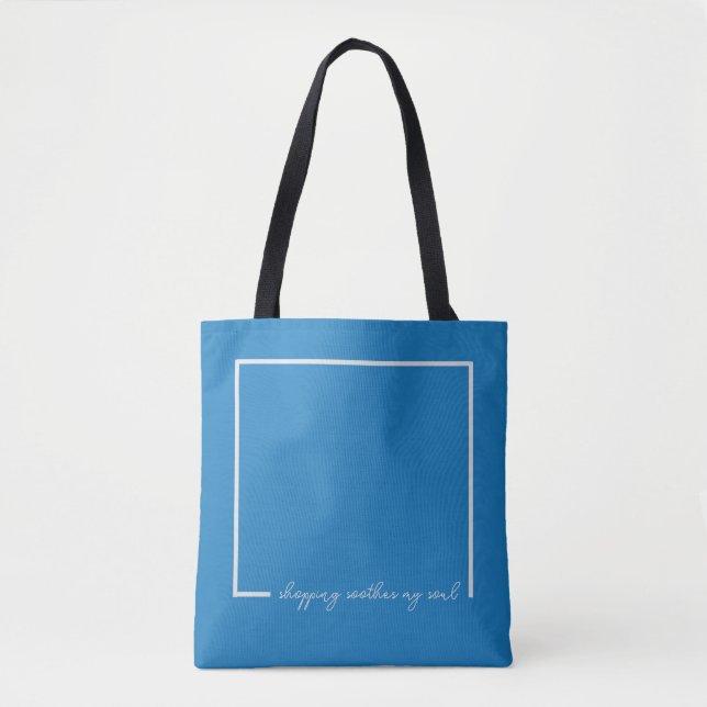 Blue Minimal Tote Tygkasse (Framsida)
