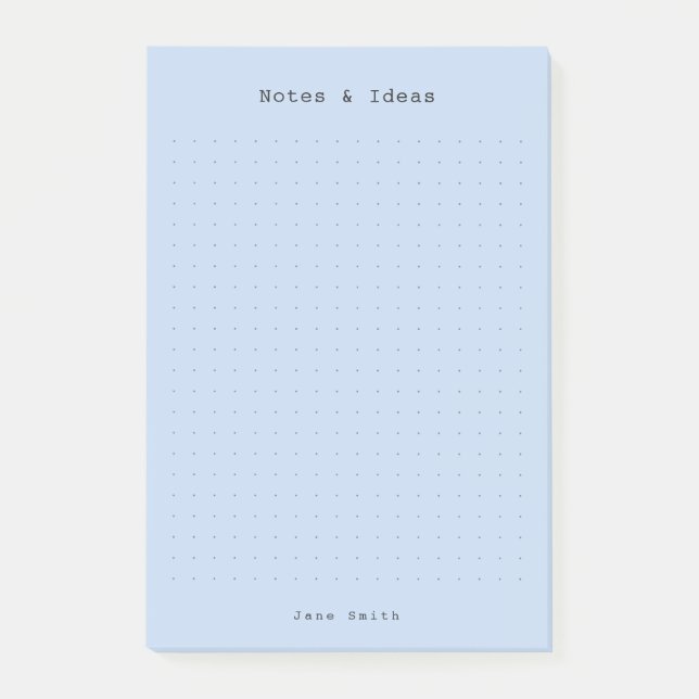 Blue minimalist and personalized retro aesthetic  post-it block (Framsida)