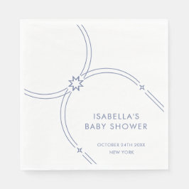 Blue Minimalist Boho Arch Baby Shower Pappersservett