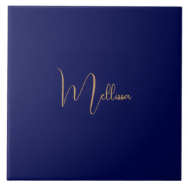 Blue minimalist custom name  kakelplatta