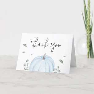 Blue Minimalist Pumpkin Baby Shower Tack Kort