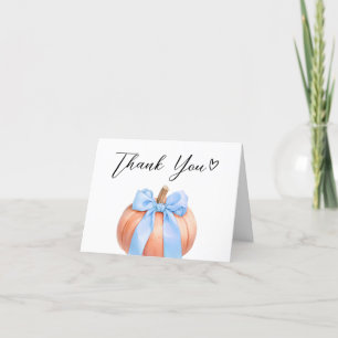 Blue Minimalist Pumpkin Baby Shower Tack Kort