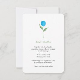 Blue Minimalist Tulip Inbjudningar