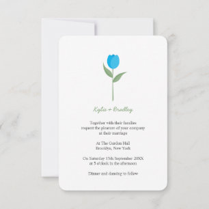 Blue Minimalist Tulip Inbjudningar