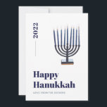 Blue Minimalist Watercolor Menorah Candle Hanukkah Julkort<br><div class="desc">© Gorjo Designs. Gade åt dig via Zazzle-plattformen. // Behöver du hjälp med att anpassa din design? Har andra idéer? Kontakta mig gärna (Zoe) direkt via kontaktknappen nedan.</div>