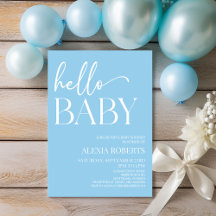 Blue Minimum Hej Baby Baby Shower