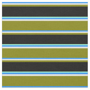 Blue, Mint Cream, Grönt, Black & Aquamarine Linjer Tyg