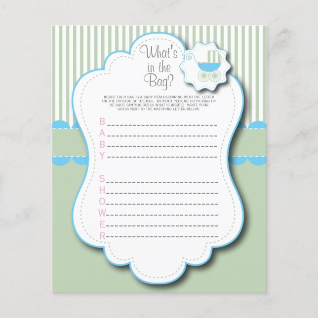 Blue & Mint Grönt Baby Buggy - Vad finns i Bag? Flygblad (Framsidan)