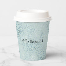 Blue Mint Leopard Skriv ut Glitter