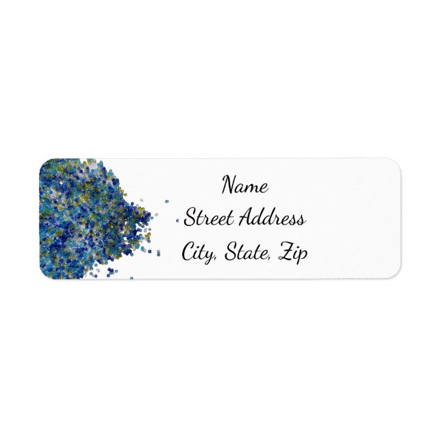 Blue Mix Bead Pile Returadress Etikett (Framsidan)