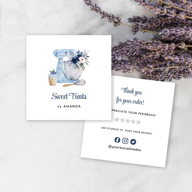 Blue Mixer Tack Fyrkantigt Visitkort (Skapare uppladdad)