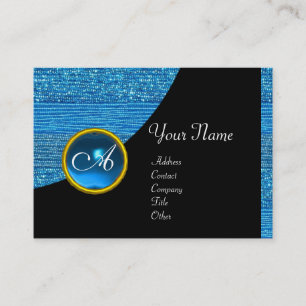 BLUE MODE PÄRLOR MONOGRAM, svart sapphire Visitkort
