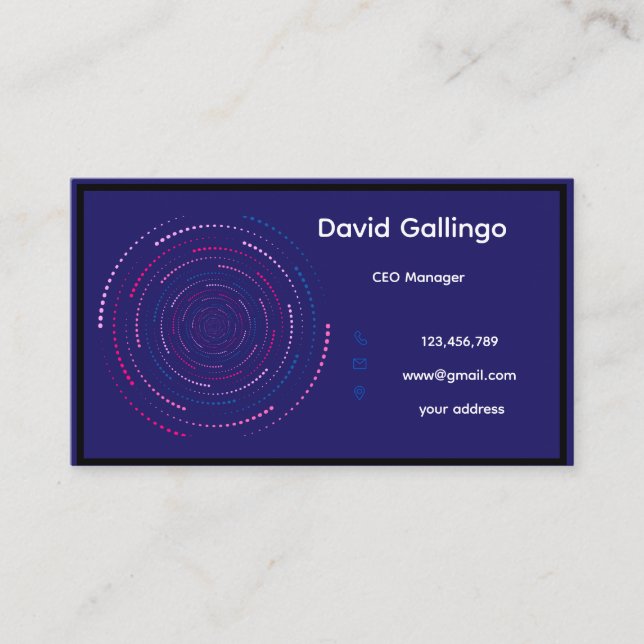 blue modern absStandard, 3.5" x 2.0" Business Card Visitkort (Framsida)