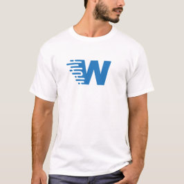 Blue Modern and Minimal Letter W Monogram T Shirt