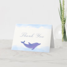 Blue Modern Boho Ocean Dolphin Baby Shower