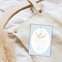 Blue Modern Boy Bow Asian Dumpling Baby Shower 