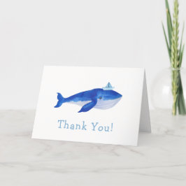Blue Modern Boy under Sea Whale Baby Shower Tack Kort