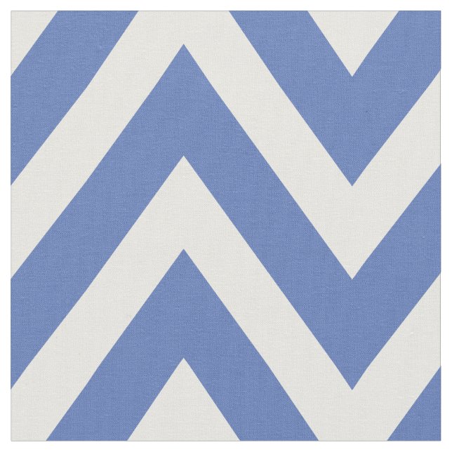 Blue Modern Chevron Large  Tyg (Närbild)